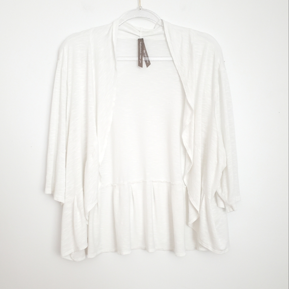 Penningtons White Ruffle Cardigan Size 2X